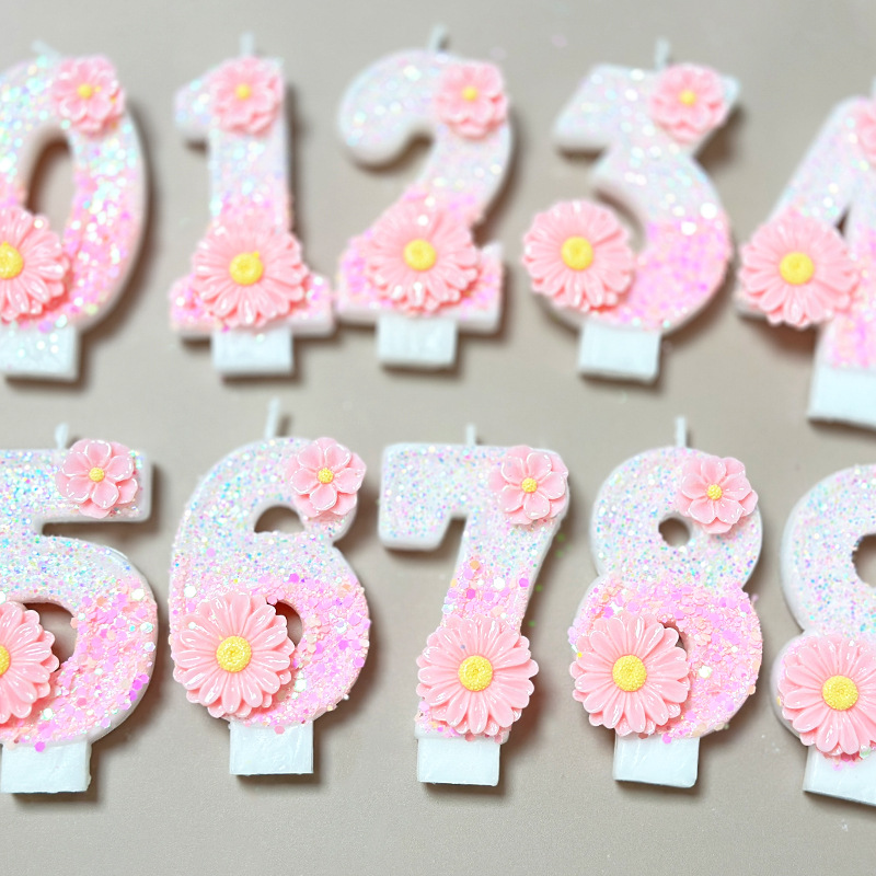 Candle Supplies Amazon - Creatieve roze bloem verjaardag digitale kaars