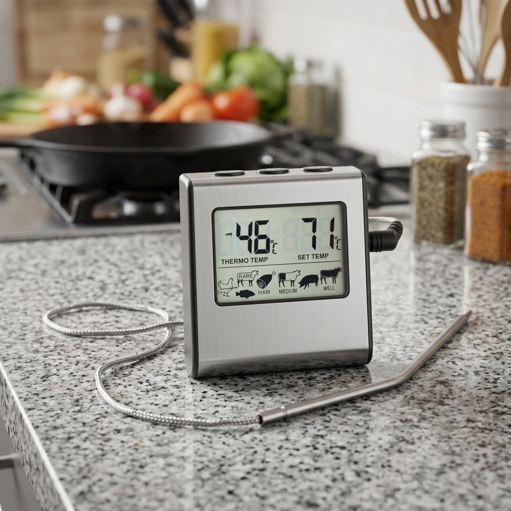 Digital Thermometer Probe - 1 stuk LCD digitale vleesthermometer met