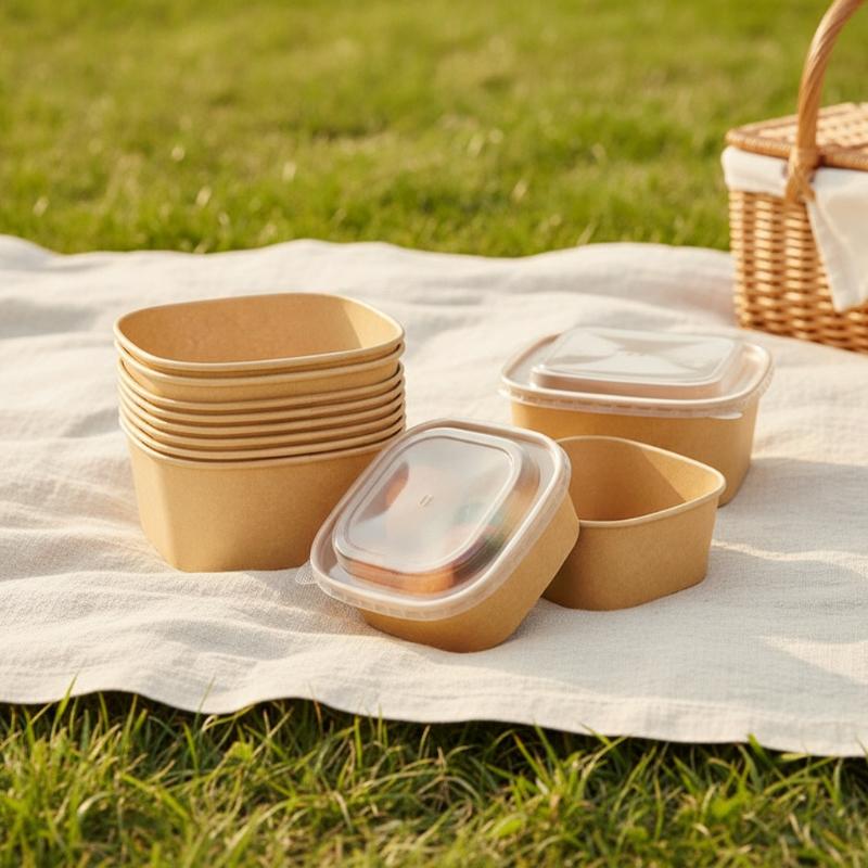 Wegwerp vierkante kraftpapiere - Kraft Paper Box recensie en prijs